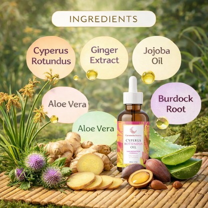 Saffron Grove's Cyperus Rotundus Oil for Natural Hair Reduction